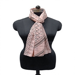 Women's Long <b>Chiffon</b> <b>Scarf</b> Geometric Pattern Pink Lightweight Daily Wear All Seasons <b>Scarves</b> - Product Image 1