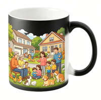 Vente en gros de tasses magiques à changement de couleur de 11 oz, tasses en céramique personnalisées imprimées par sublimation