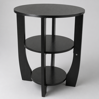 Table d'appoint moderne à 3 niveaux avec cadre en bois courbé et console de rangement multifonction pour salon, hôtel et chambre à coucher