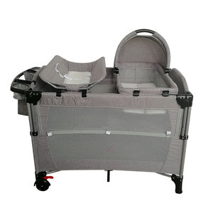 <span class=keywords><strong>Parc</strong></span> pour bébé et <span class=keywords><strong>lit</strong></span> de voyage en métal moderne, norme européenne, portable, pour usage intérieur (0-3 ans), adapté à la chambre et au salon - Product Image 1