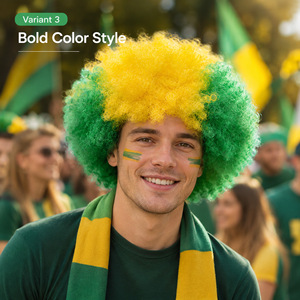 Peluca de Payaso para Actuaciones, Divertida y Colorida, para Halloween, Peluca para Partidos de Fútbol de la Copa Mundial, de Poliéster No Tóxico - Product Image 6