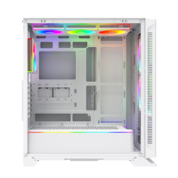 Casing PC Gaming Anti Debu Full Tower E-ATX Horizontal Berpendingin, Kaca Tempered Anime, Plexiglass