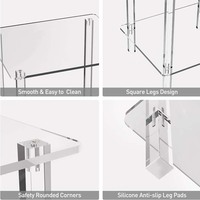 Table basse console en acrylique à plateau en plexiglas, design rectangulaire, style nordique moderne, fabrication artisanale, vente en gros directe usine