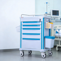Chariot de Traitement Médical en Alliage d'Aluminium Épaissi et Plastique ABS pour Anesthésie et Distribution de Médicaments en Hôpital