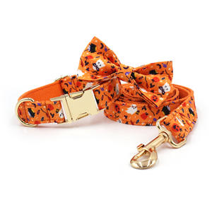 Conjunto de Correa y <span class=keywords><strong>Collar</strong></span> para Mascotas con Estampado de Calabaza Colorida de Poliéster para Halloween, Diseño Personalizado, <span class=keywords><strong>Collar</strong></span> Ajustable para <span class=keywords><strong>Perro</strong></span>, OEM - Product Image 4