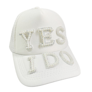 Casquette de baseball essentielle pour mariée et demoiselles d'honneur, chapeau simple orné de perles pour le jour du mariage, accessoire photo, cadeaux de groupe <span class=keywords><strong>en</strong></span> gros - Product Image 2