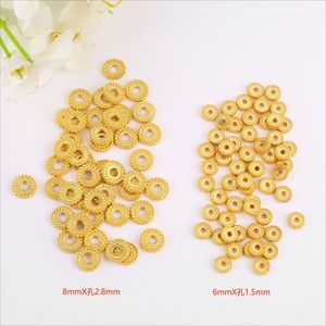 Perles d'espacement rondes en cuivre plaqué or 6mm 8mm pour la fabrication de bijoux, bracelets, colliers et accessoires DIY - Product Image 2