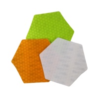 Surfboards Orange Blanc Vert Sans Cire Hexagonaux Tapis de Traction pour Planches de Surf en Silicone Caoutchouc Antidérapant