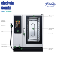 Four combiné commercial 10 plateaux, écran tactile numérique, conception sans chaudière, cuisson vapeur et barbecue, électrique, en acier inoxydable, haute efficacité