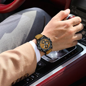 Poedagar 692 di lusso sportivo cronografo <span class=keywords><strong>orologio</strong></span> al quarzo vera pelle <span class=keywords><strong>cinturino</strong></span> impermeabile luminoso <span class=keywords><strong>orologio</strong></span> da <span class=keywords><strong>uomo</strong></span> - Product Image 6