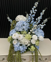 Boule de fleurs artificielle en soie bleue PPS, 45 cm, pour décoration de centre de table de mariage et événements – Grande Vente