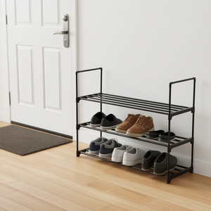 Zapatero de 3 Niveles Ys, Organizador de Almacenamiento de Metal Negro para Entrada, Diseño Moderno Minimalista, Mueble para Sala de Estar - Product Image 2