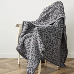 BLA OEKO-TEX Knitted Leopard Print Blankets Winter Warm Faux Fur Microfiber Plaid Bedspread Fluffy Adult Blanket Throw