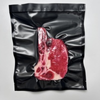 Sacs d'emballage sous vide gaufrés PA/PE pour aliments congelés, sacs de conservation pour poisson, pochettes sous vide transparentes noires gaufrées en plastique pour viande