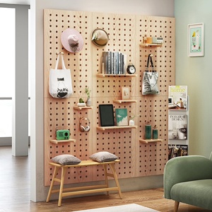 Duvar <span class=keywords><strong>Pegboard</strong></span> asılı Modern ev dekor raf özel ayarlanabilir ahşap <span class=keywords><strong>Pegboard</strong></span> aksesuarları - Product Image 5
