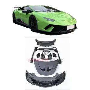 Bodykit largo in fibra di carbonio per Lamborghini Harucan LP580 LP610 paraurti anteriore labbro posteriore ala cofano scarico