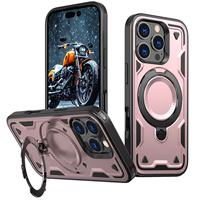 Étui antichoc pour béquille magnétique robuste à 360 rotation pour iPhone 14-15-16 Pro Max