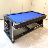 Table de billard rotative 4 en 1 multifonctionnelle de 7 pieds/8 pieds/9 pieds avec table de billard et de ping-pong, air hockey et dessus de salle à manger