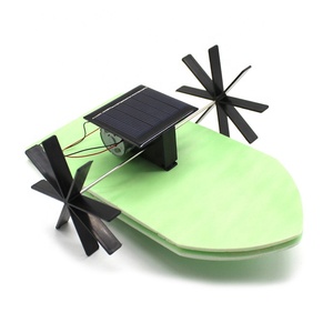 Bateau à rames solaire, puzzle scientifique et éducatif, jouets populaires faits à la main, kits de modèles de bateaux DIY - Product Image 1