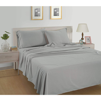 Ensemble de draps 4 pièces en coton biologique pur à longues fibres, ultra doux, meilleurs draps de lit