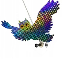 Laser Oiseau Répulsif Hibou Leurre Effrayer Holographique Oiseau Dissuasif Suspendu Effrayeur pour la Protection du Jardin