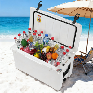 25 क्यूटी रोटोडोडेड पिकनिक और मछली पकड़ने के बर्फ छाती ठंडा बॉक्स पोर्टेबल कूलर मछली पकड़ने के लिए - Product Image 1