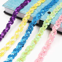 1.5CM Large Vague Paillettes Bande Perles Avec Performance Vêtements Paillettes Dentelle pour Robe À Paillettes