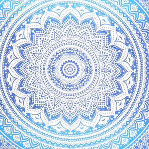 HMS 92 \ "X 84 \" blu e bianco Mandala Anime Design cotone appeso arazzo fatto a mano stile Hippie per la decorazione della casa appesa alla parete - Product Image 4