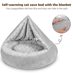 Lit pour animaux de compagnie ultra moelleux et bouclé pour chiens et chats, lit rond pour chien avec housse amovible et lavable - Product Image 6