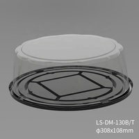 Boîte d'emballage pour gâteaux pour animaux de compagnie de 12 pouces, de qualité alimentaire, en PET transparent, avec couvercle en plastique en forme de dôme, plateaux à gâteaux pour la restauration, contenants à gâteaux ronds en plastique