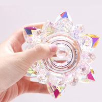 Tianfuuui — liquide en acrylique, verre, fleur de Lotus scintillante, monomère ongles en cristal, stylo, plat pour le rangement de la poudre, avec couvercle