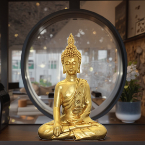 พระพุทธรูปทองคำไทย งานฝีมือเรซิ่น ของตกแต่งบ้าน พระพุทธรูปแบบจำลอง งานศิลปะวาดด้วยมือ ของสะสม รูปปั้นพระพุทธรูป - Product Image 4