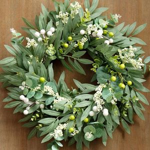 Guirnalda de Eucalipto Verde para Primavera/Verano con Hojas de Eucalipto, Aceitunas y Bayas Mixtas para Decoración de Pared, Ventana, Hogar o Festival - Product Image 1