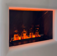 Cheminée électrique 3D sous téléviseur avec manteau décoratif et vapeur d'eau atomisée pour la décoration de villas et d'hôtels