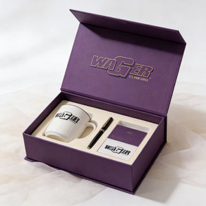 Boîte en carton rigide noire avec fermeture magnétique décorative pour coffret à <span class=keywords><strong>vin</strong></span> en <span class=keywords><strong>verre</strong></span>, emballage cadeau pour verrerie avec insert spécialisé - Product Image 3