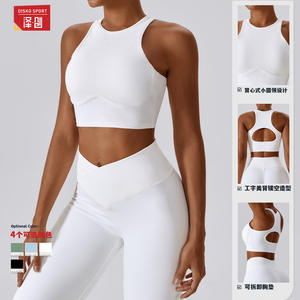 Sujetador deportivo a prueba de golpes para mujer Zechuang, cuello redondo, acanalado, de alta intensidad, para correr, yoga, modelo 8333 - Product Image 4