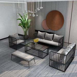 2024 Offres Spéciales extérieur rotin canapé ensemble jardin étanche soleil meubles cadre en aluminium Patio chaises longues - Product Image 2