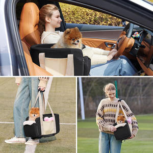 Juego de coche <span class=keywords><strong>para</strong></span> mascotas, soporte de viaje, cama elevadora, impermeable, pequeño, asiento <span class=keywords><strong>compartido</strong></span> <span class=keywords><strong>para</strong></span> mascotas, consola central con cinturón de seguridad - Product Image 2