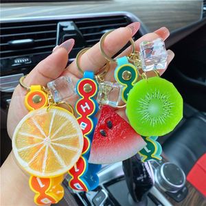 Fruit Strawberry Litchi Pineapple Pear <b>Key</b> <b>Chain</b> Simulated Grape Yangmei <b>Car</b> Hanging Bag Hanging Decoration - Product Image 1