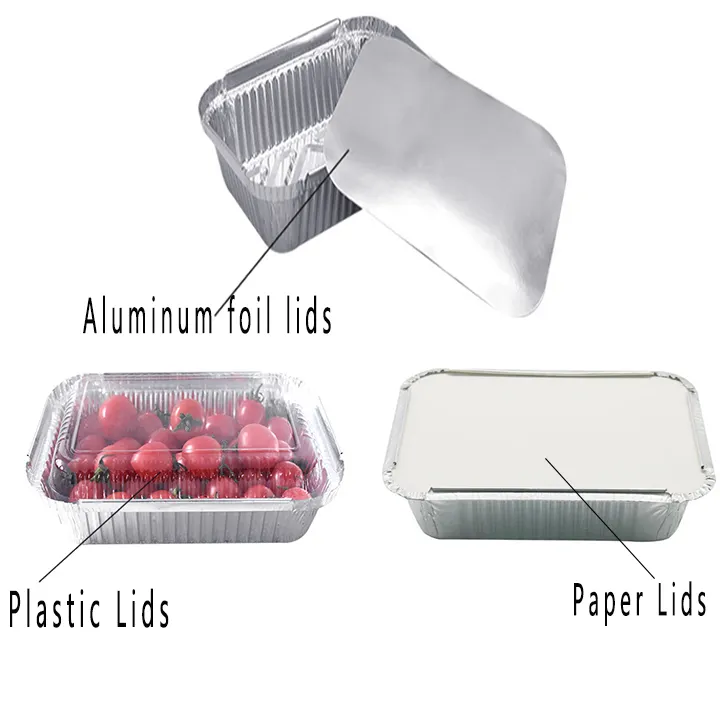 Hot Sale Catering Tray Rectangular Aluminium Foil Containers Aluminum Tray Pans With Lids