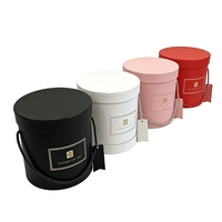 Boîte en carton cylindrique personnalisée, style rond, boîtes cadeaux de luxe avec poignée, conçues pour l'emballage de bouquets de fleurs