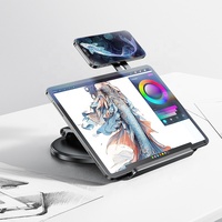Support de tablette magnétique en alliage d'aluminium FEIXIANG, base pivotante à 360°, pliable, support de téléphone à double écran, compatible iPad, réglable