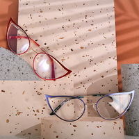 Lentes Ópticas para Mujer, Diseño de Ojos de Gato, Lentes Graduadas para Miopía e Hipermetropía, Color Morado, Verde y Azul