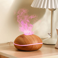 2025 Meilleure Vente Diffuseur d'Arômes Électrique en Bois 200ml avec Huile Essentielle et Humidificateur d'Air à Flamme pour Usage Domestique