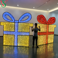 Boîte cadeau géante 3D, décoration de Noël, utilisation en extérieur, IP65, motif lumineux LED personnalisé pour aménagement paysager