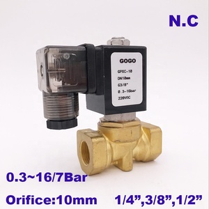 Yüksek kaliteli GOGO normalde yakın <span class=keywords><strong>2</strong></span> yollu kompakt <span class=keywords><strong>Pilot</strong></span> su pirinç alaşım solenoit valf 16bar 1/4 "<span class=keywords><strong>3</strong></span>/8" 1/<span class=keywords><strong>2</strong></span> "BSP orifis 10mm 220V AC PXC-D14511 NBR yüksek kalite - Product Image 2