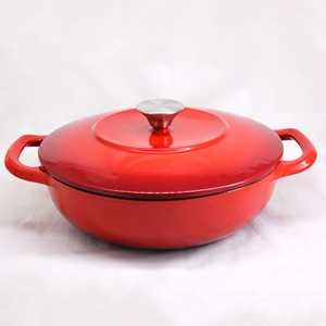 Casserole peu profonde en <span class=keywords><strong>fonte</strong></span> émaillée avec couvercle, modèle hollandais, en promotion – Caractéristique principale : design peu profond - Product Image 5