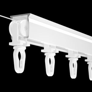 Nuevo estilo de riel de cortina de pliegue único pequeño blanco con guías y soportes, popular en EE. UU. y Australia, riel de cortina de pliegue ondulado - Product Image 2
