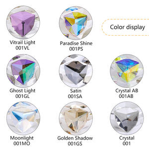 Xichuan Trillant en forma de Flatback Strass Cham Fered 16mm 22mm 8 colores triángulo K9 cristal piedra artesanía diamantes de imitación - Product Image 5