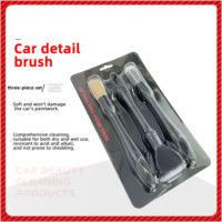 Offre Spéciale 3 pièces ensemble voiture détaillant brosse doux Auto intérieur détail brosse Profession voiture nettoyage outil multifonction détails brosse